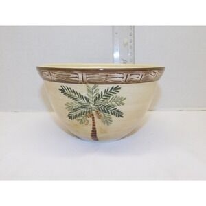 Home Trends West Palm Tree Tropical Bamboo Soup Cereal Bowl 5.5" Tiki Embossed